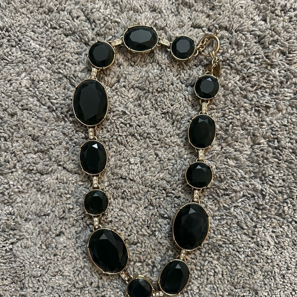 Ann Taylor Black and Gold Statement Necklace